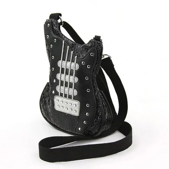 Happy Kids Black Guitar Crossbody Bag - Picture 2 of 3